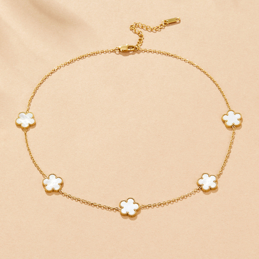 Pearl Shell Clover Necklace - Beautiful Earth Boutique