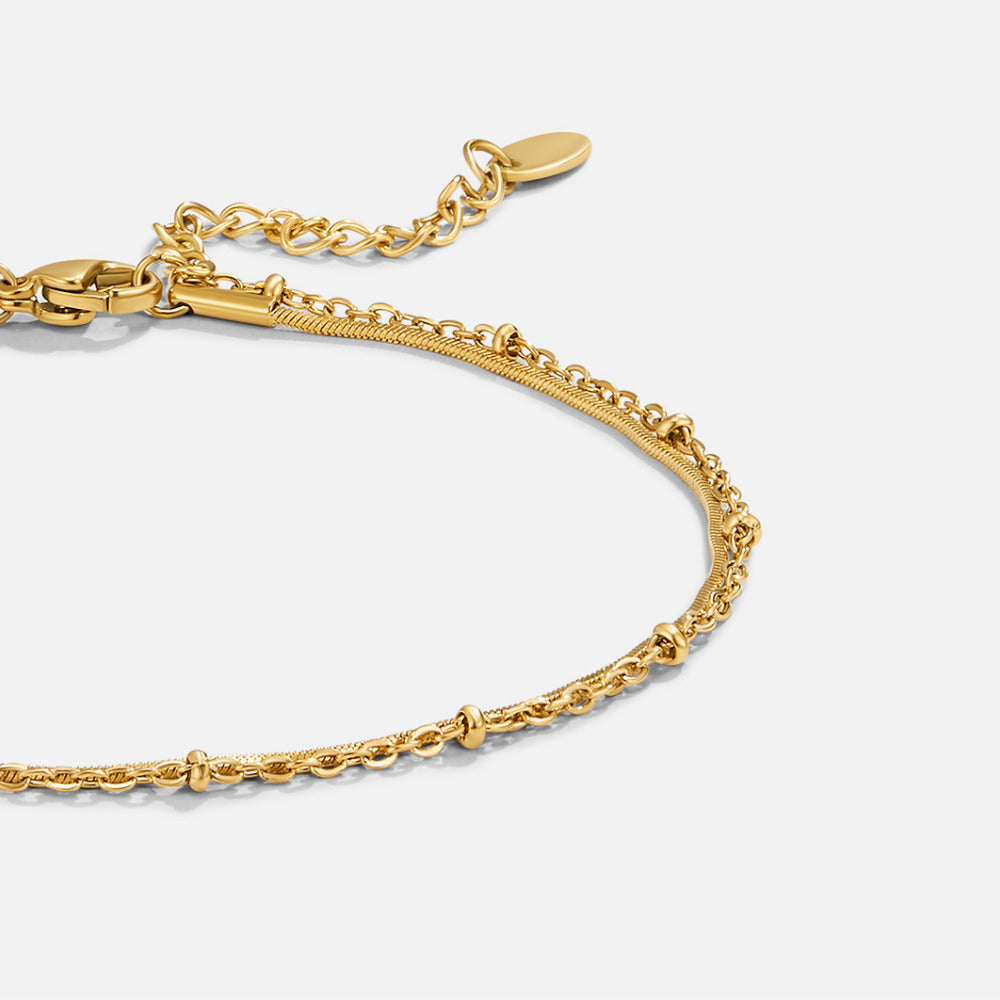 Pia Gold Lagen Fußkettchen