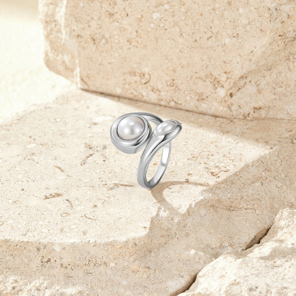 Silver Amara Pearl Wrap Ring