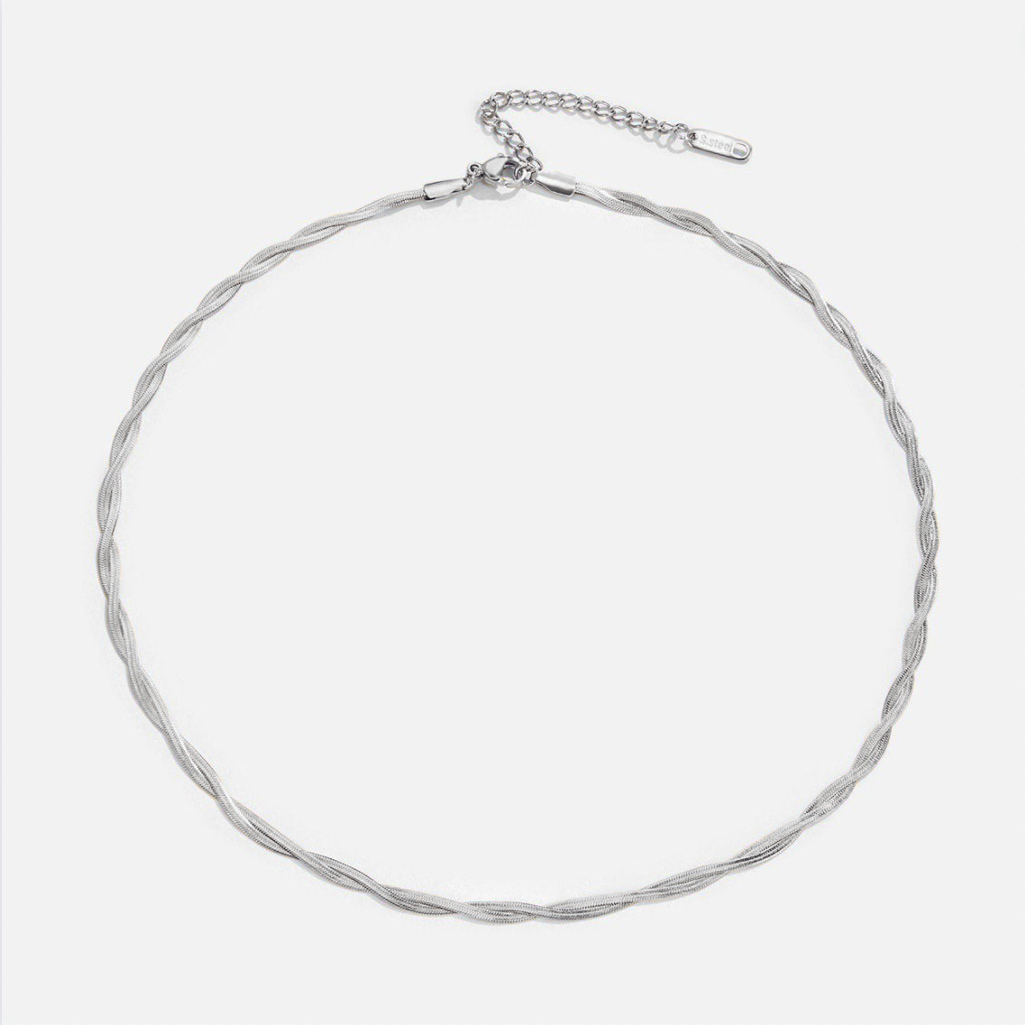 Silver Chiara Twist Snake Chain Necklace