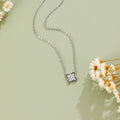Silver Four Leaf Crystal Necklace