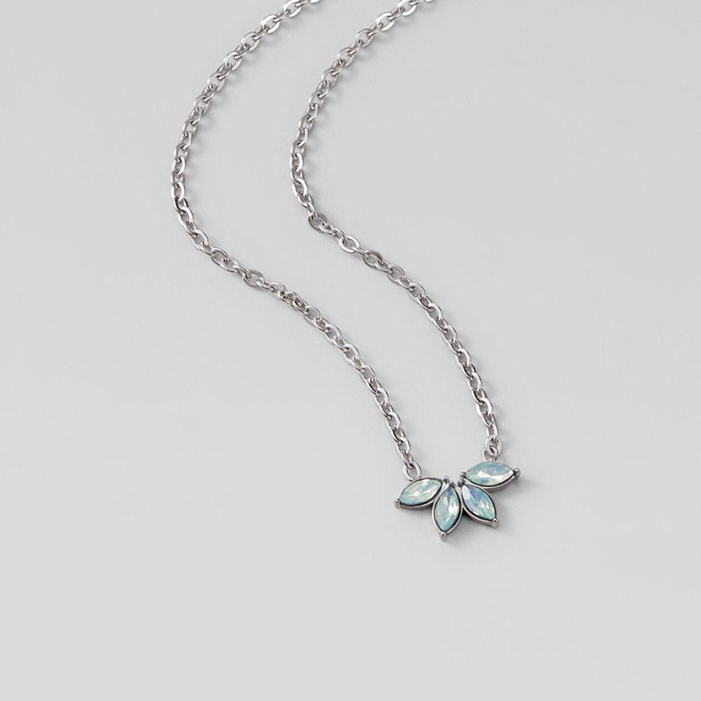 Silver Marquise Petal Necklace