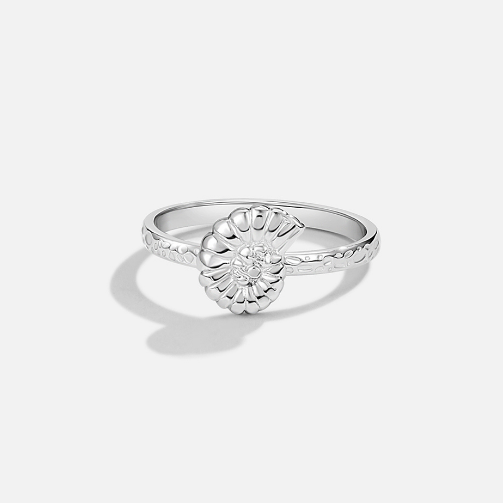 Weißer Sakura-Ring Gold