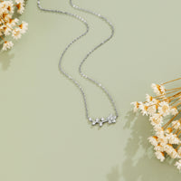 Silver Crystal Vine Necklace