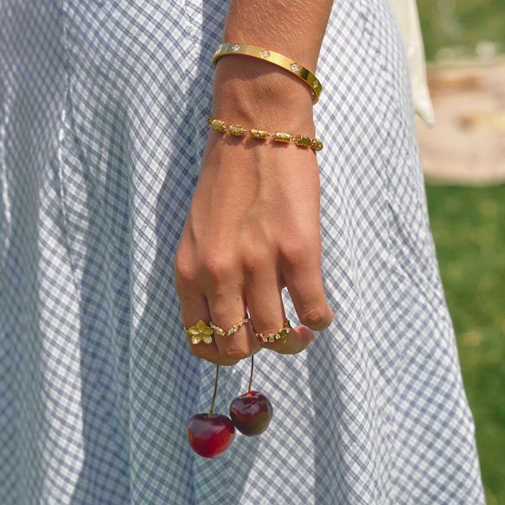 Stellar Gold Barrel Bracelet