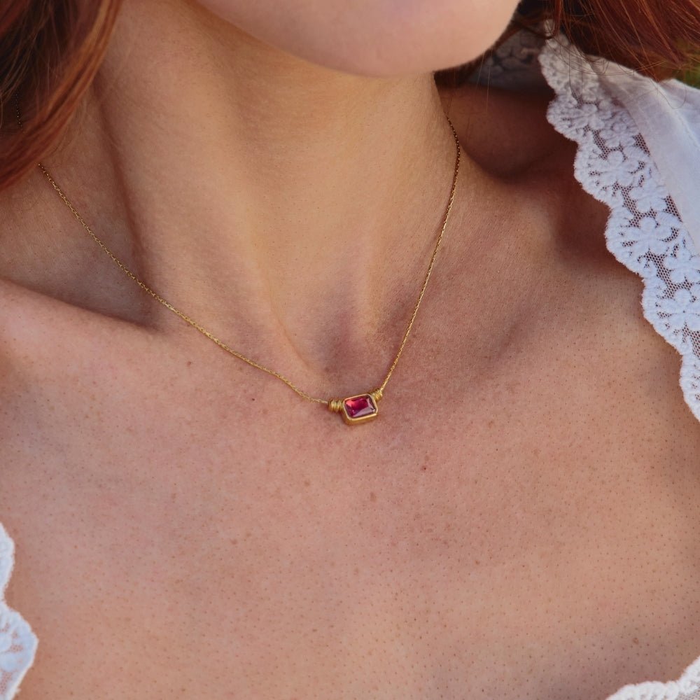 Aurelia Crystal Gold Necklace - Beautiful Earth Boutique