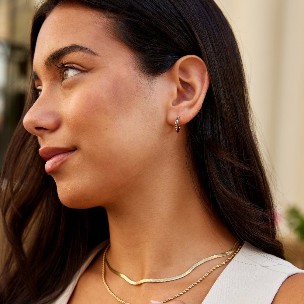 Blue Eternity Hoop Earrings - Beautiful Earth Boutique
