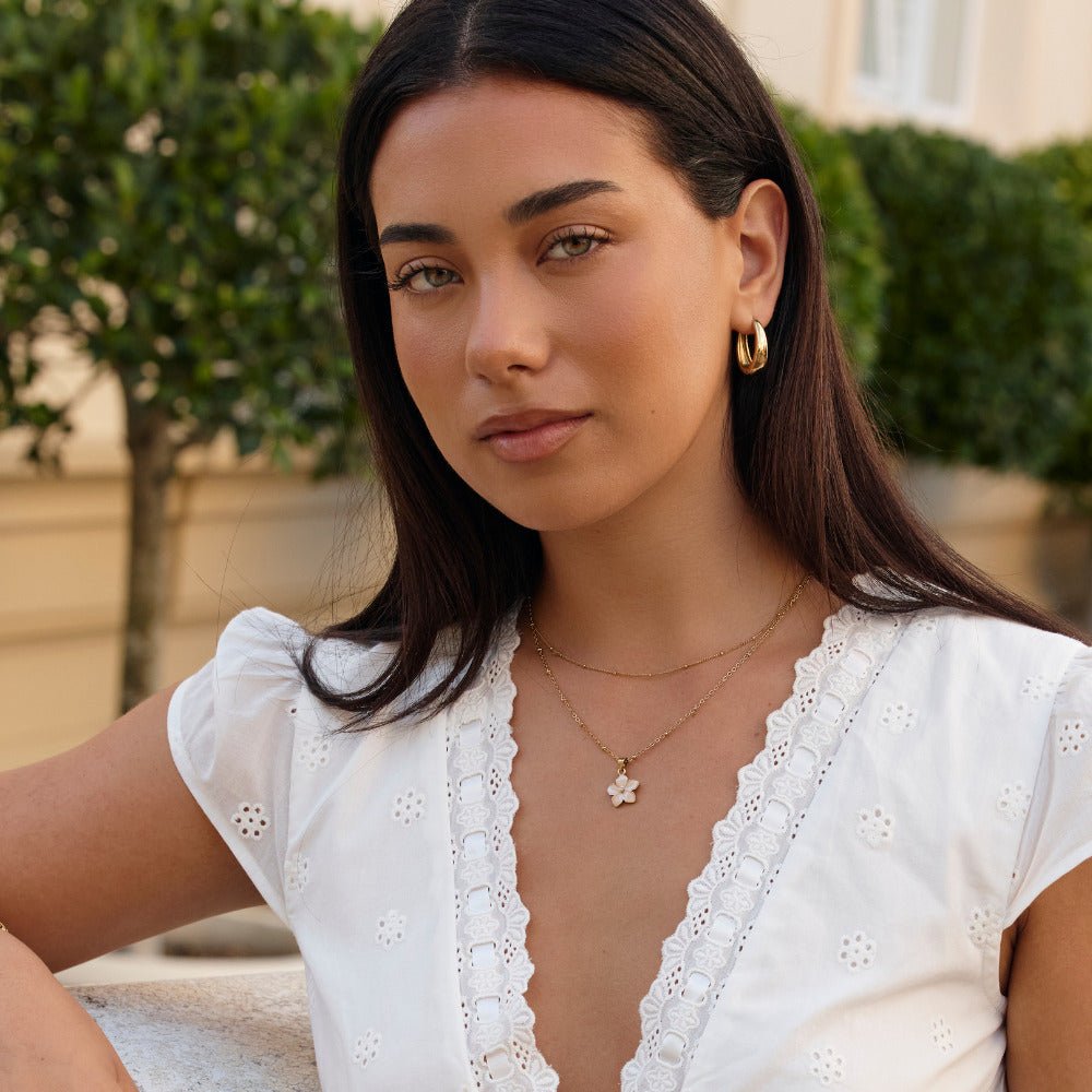 Blush Pink Sakura Bloom Gold Necklace - Beautiful Earth Boutique