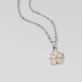 Blush Pink Sakura Bloom Silver Necklace - Beautiful Earth Boutique
