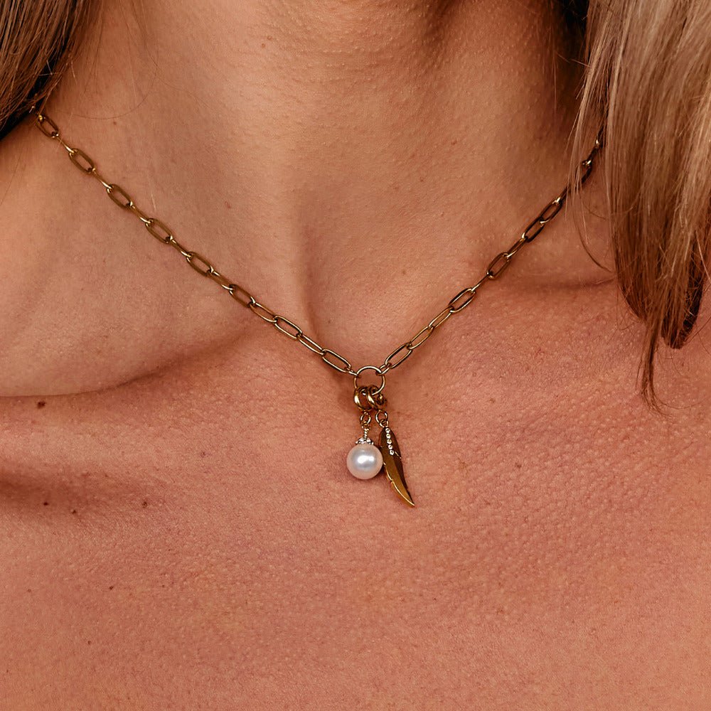 Crystal Feather Charm - Beautiful Earth Boutique