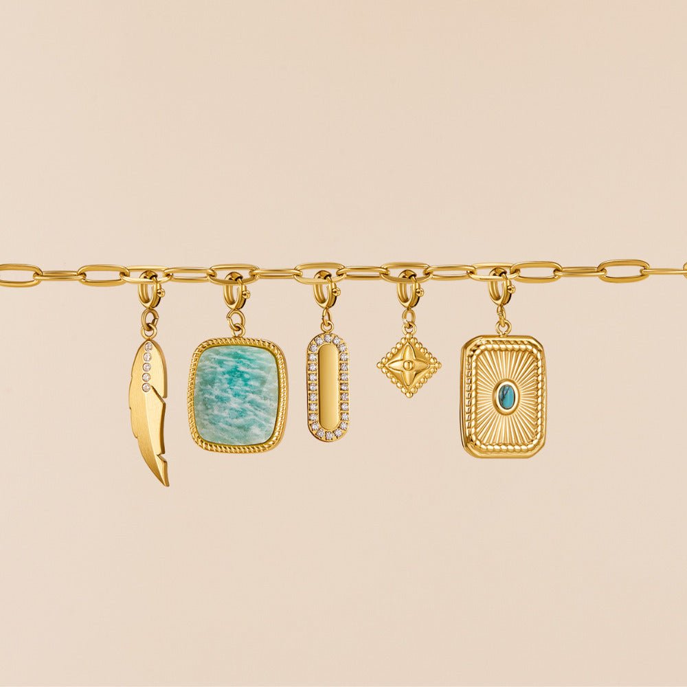 Crystal Feather Charm - Beautiful Earth Boutique