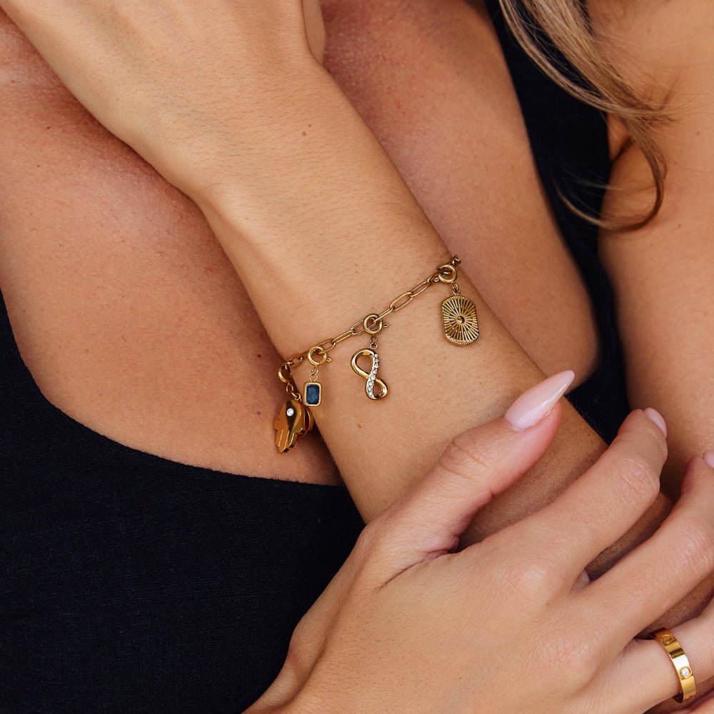 Crystal & Gold Infinity Charm - Beautiful Earth Boutique