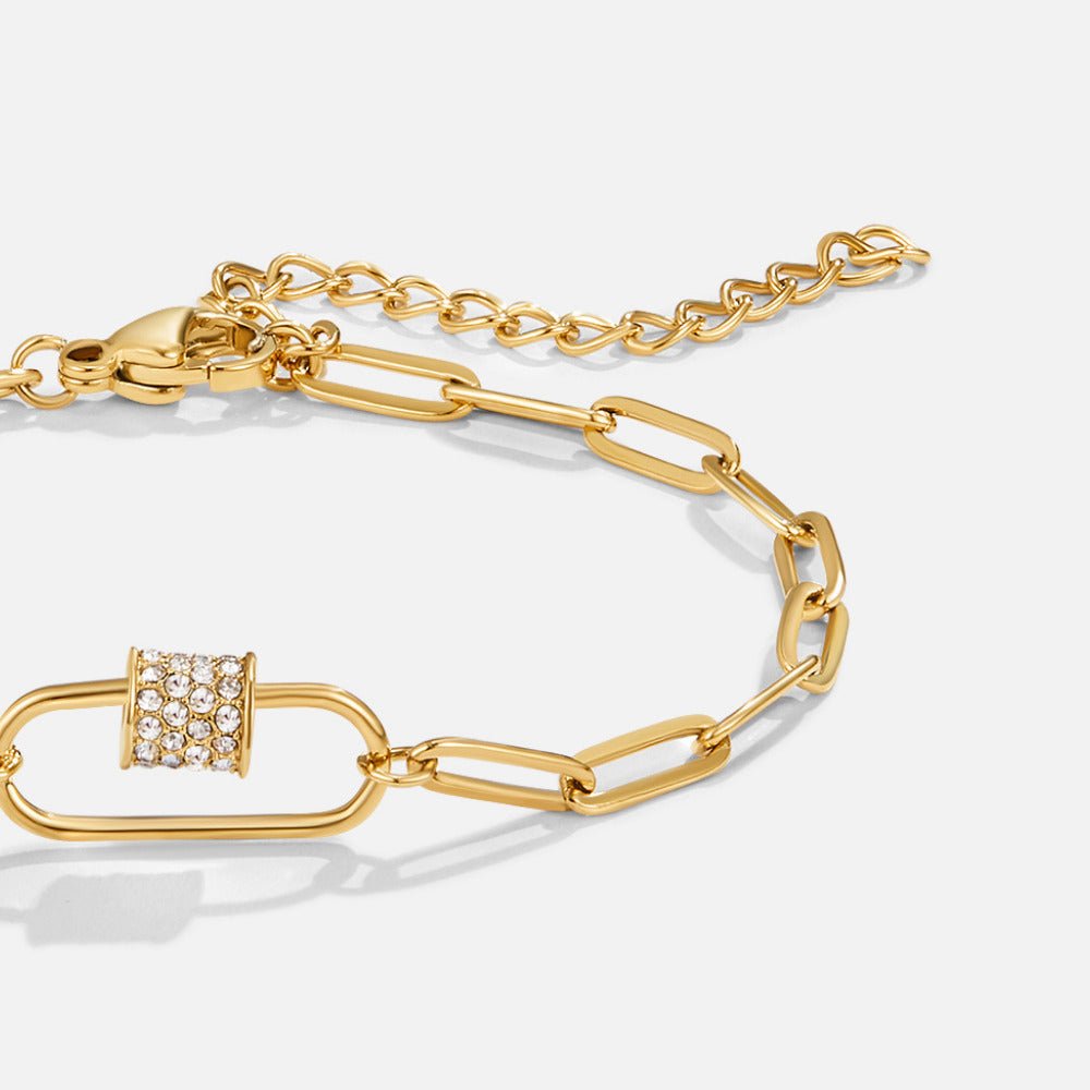 Crystal Paperclip Charm Bracelet - Beautiful Earth Boutique