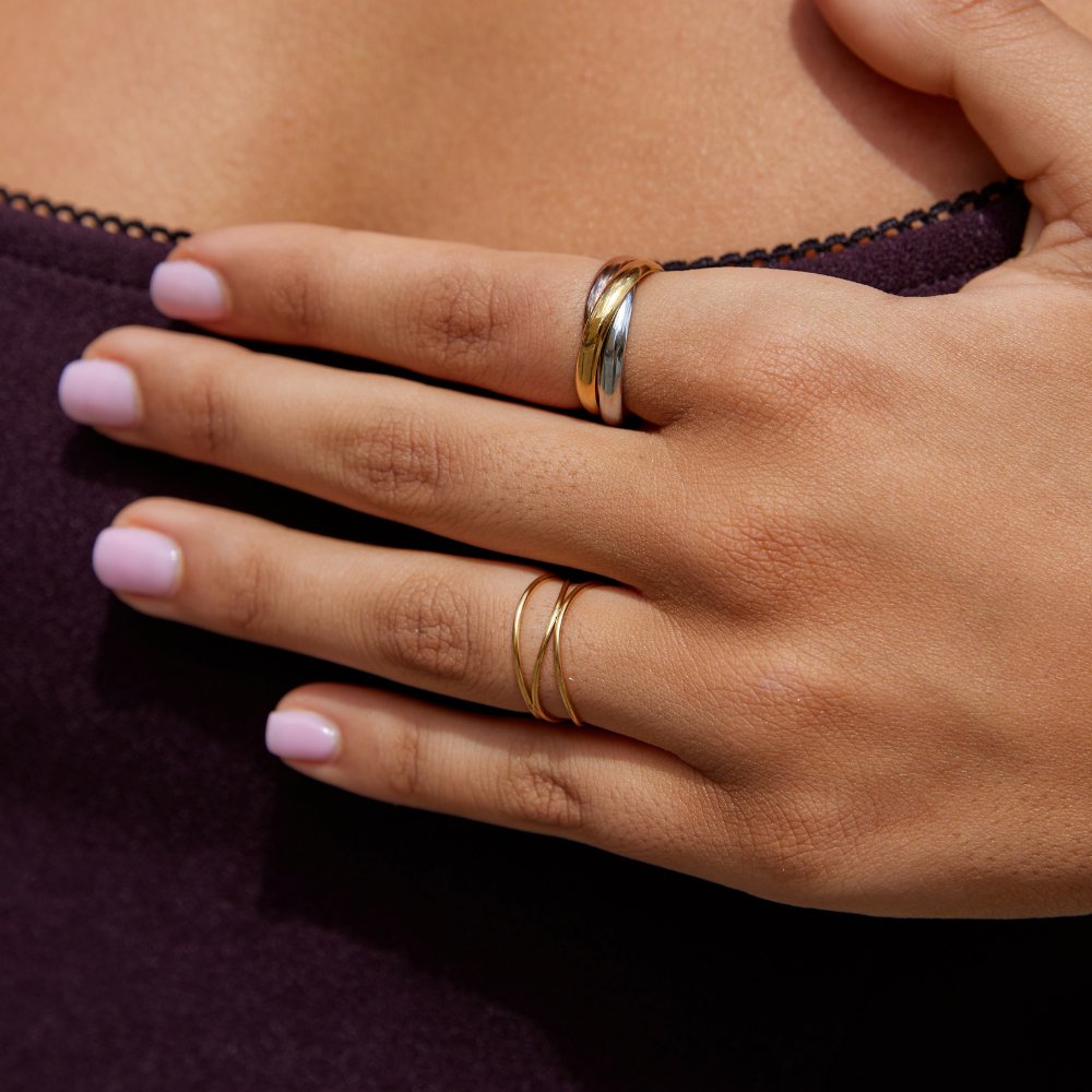 Elena Three - Toned Loop Ring - Beautiful Earth Boutique