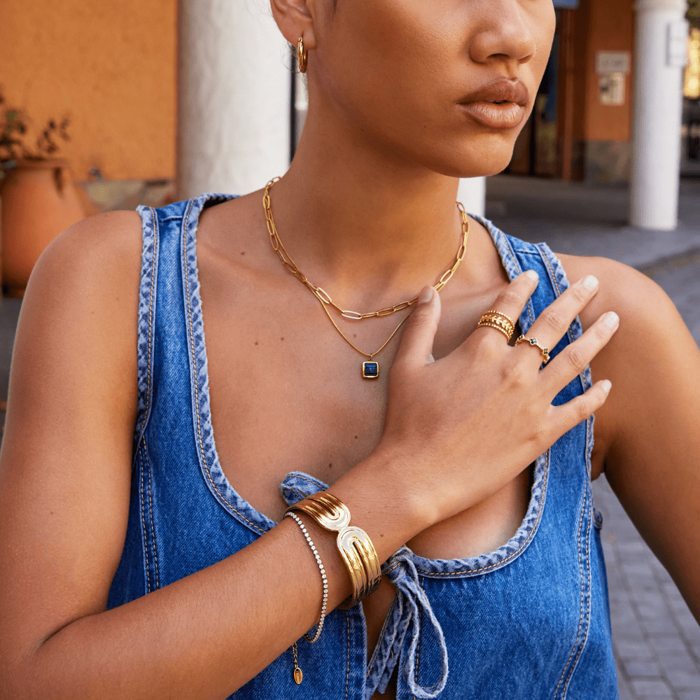 Ezra Gold Cuff Bangle - Beautiful Earth Boutique