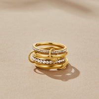 'Forever' Link Crystal & Gold Ring - Beautiful Earth Boutique