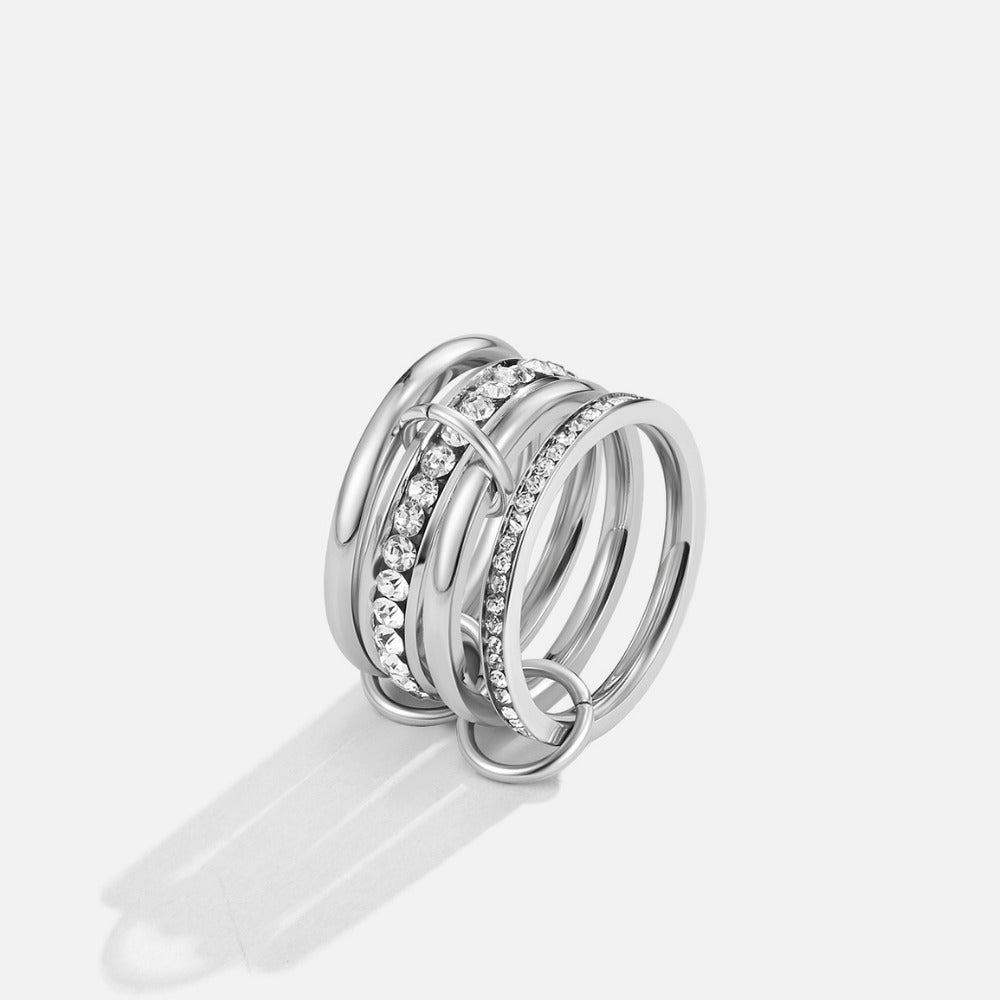'Forever' Link Crystal & Silver Ring - Beautiful Earth Boutique