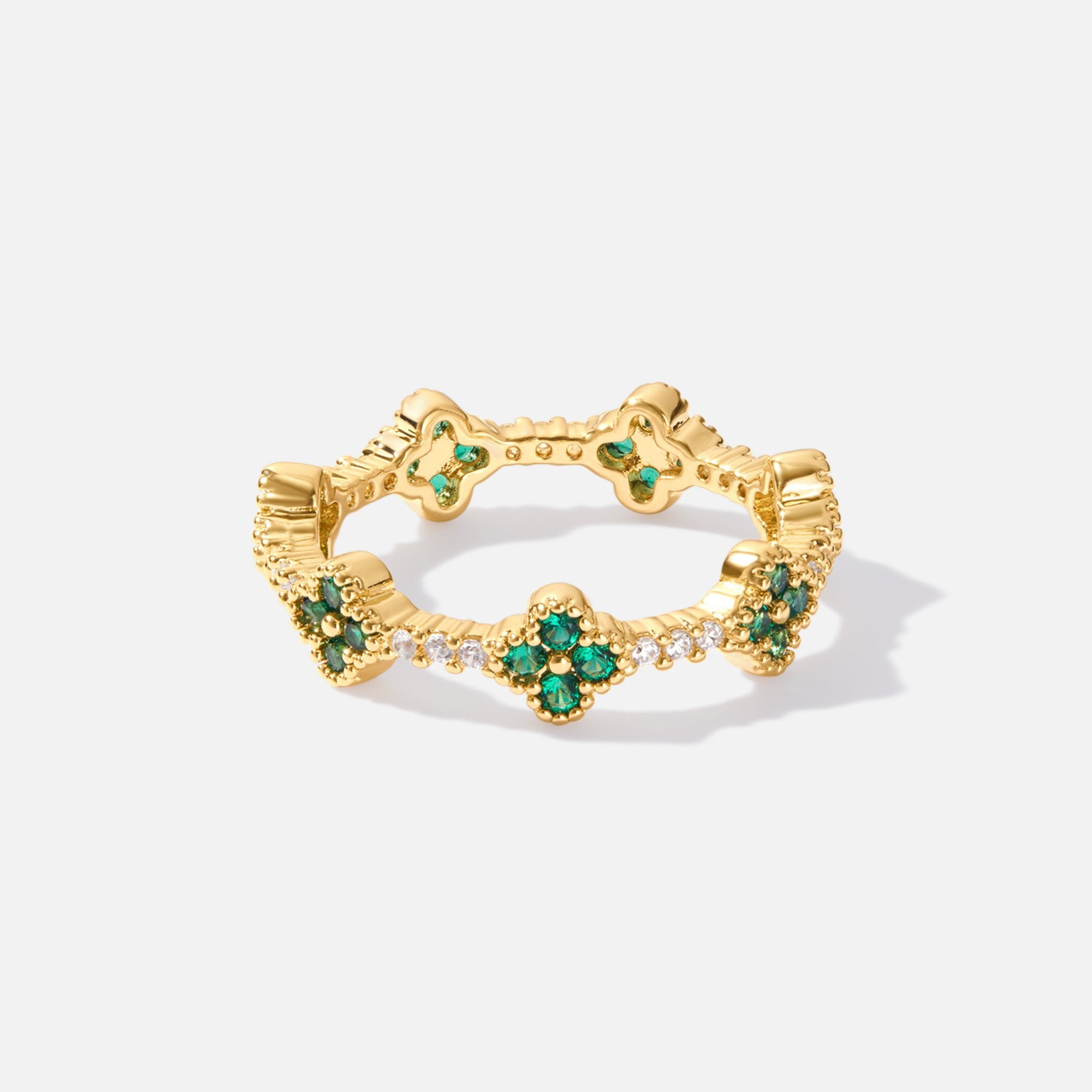 Four Leaf Clover Crystal Ring - Beautiful Earth Boutique