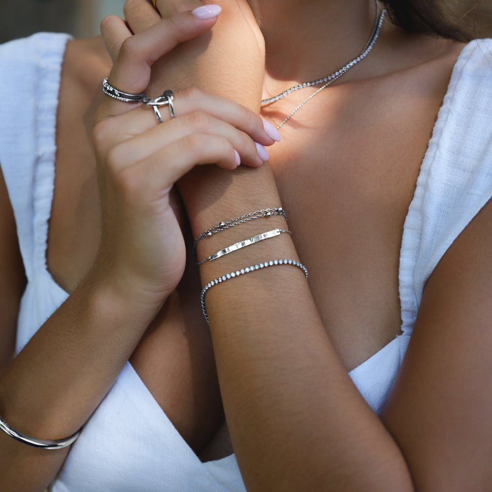 Silver Gaia Layered Bracelet