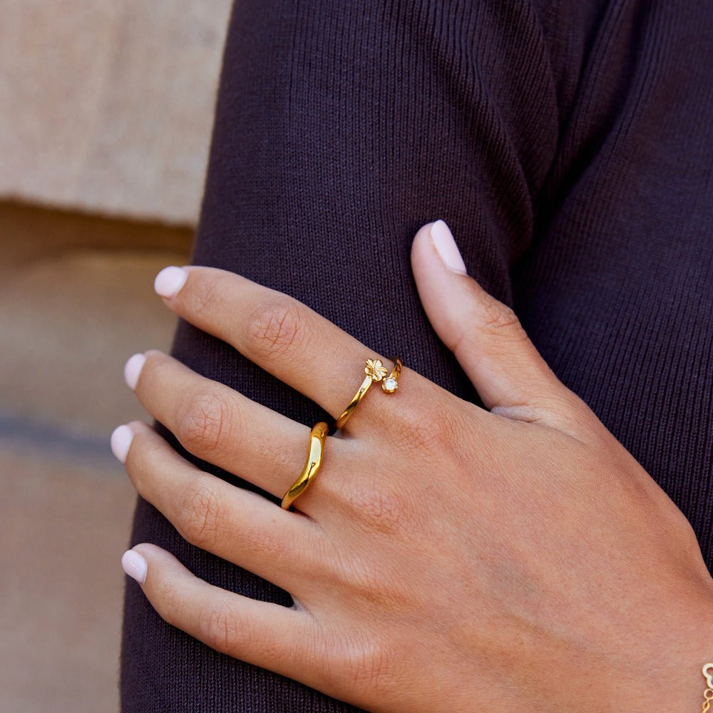 Golden Bloom Petal Ring - Beautiful Earth Boutique