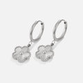 Silver Clover Hoop Earrings