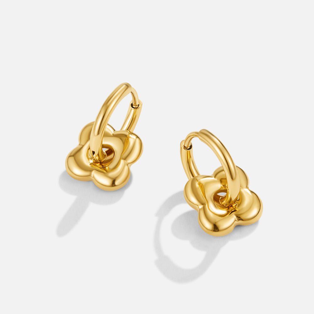 Golden Flower Puff Earrings - Beautiful Earth Boutique