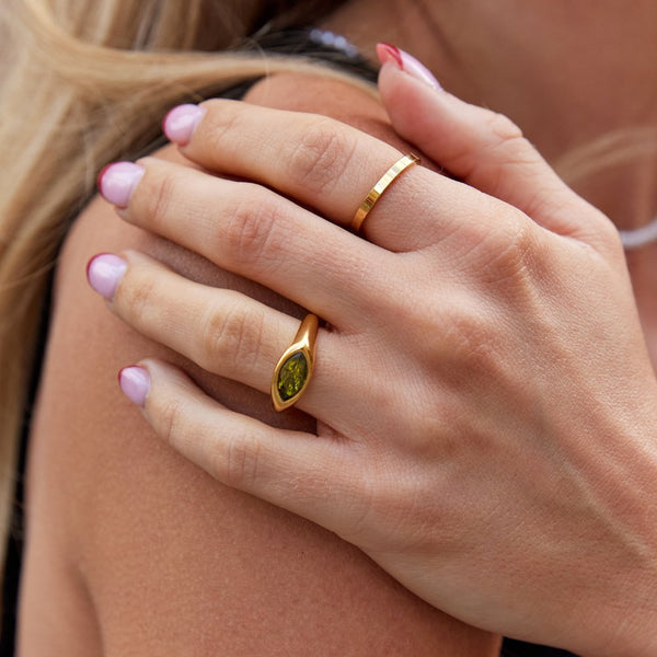 Kristallring mit grünem Stein „Arizona“