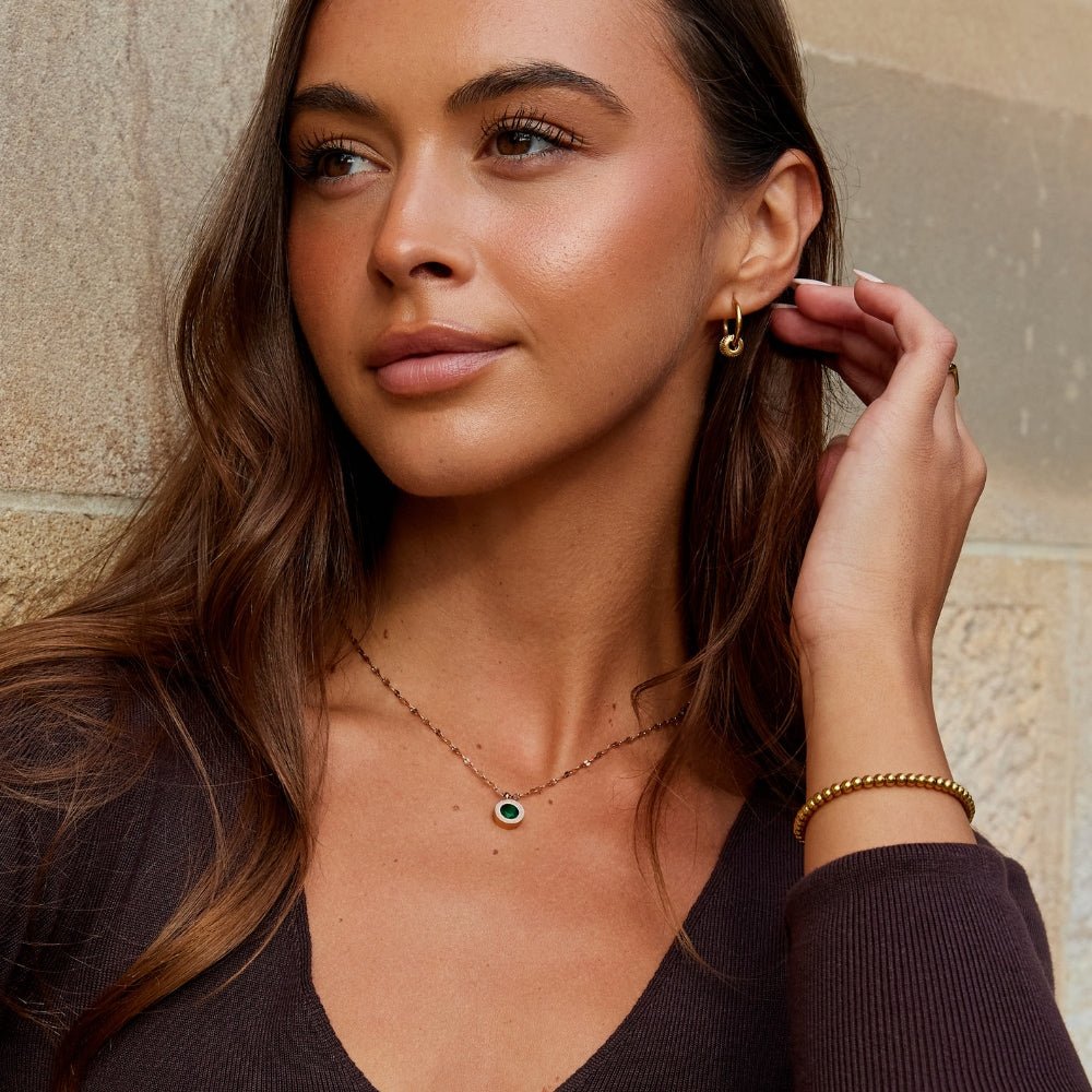 Green Crystal Athena Necklace - Beautiful Earth Boutique