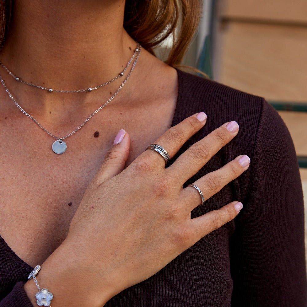 Hella Silver Stacked Ring - Beautiful Earth Boutique