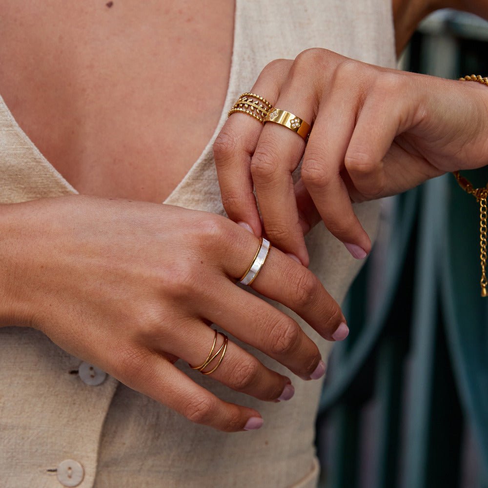 Ivory Pearl Gold Ring - Beautiful Earth Boutique