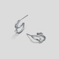 Layered Crystal Silver Hoop Earrings