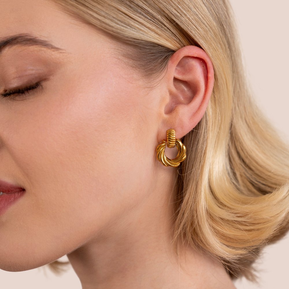 Leah 18K Twisted Hoop Earrings - Beautiful Earth Boutique