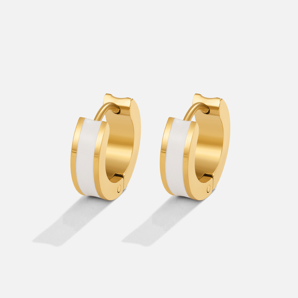Leigh White Hoop Earrings - Beautiful Earth Boutique