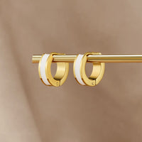 Leigh White Hoop Earrings - Beautiful Earth Boutique