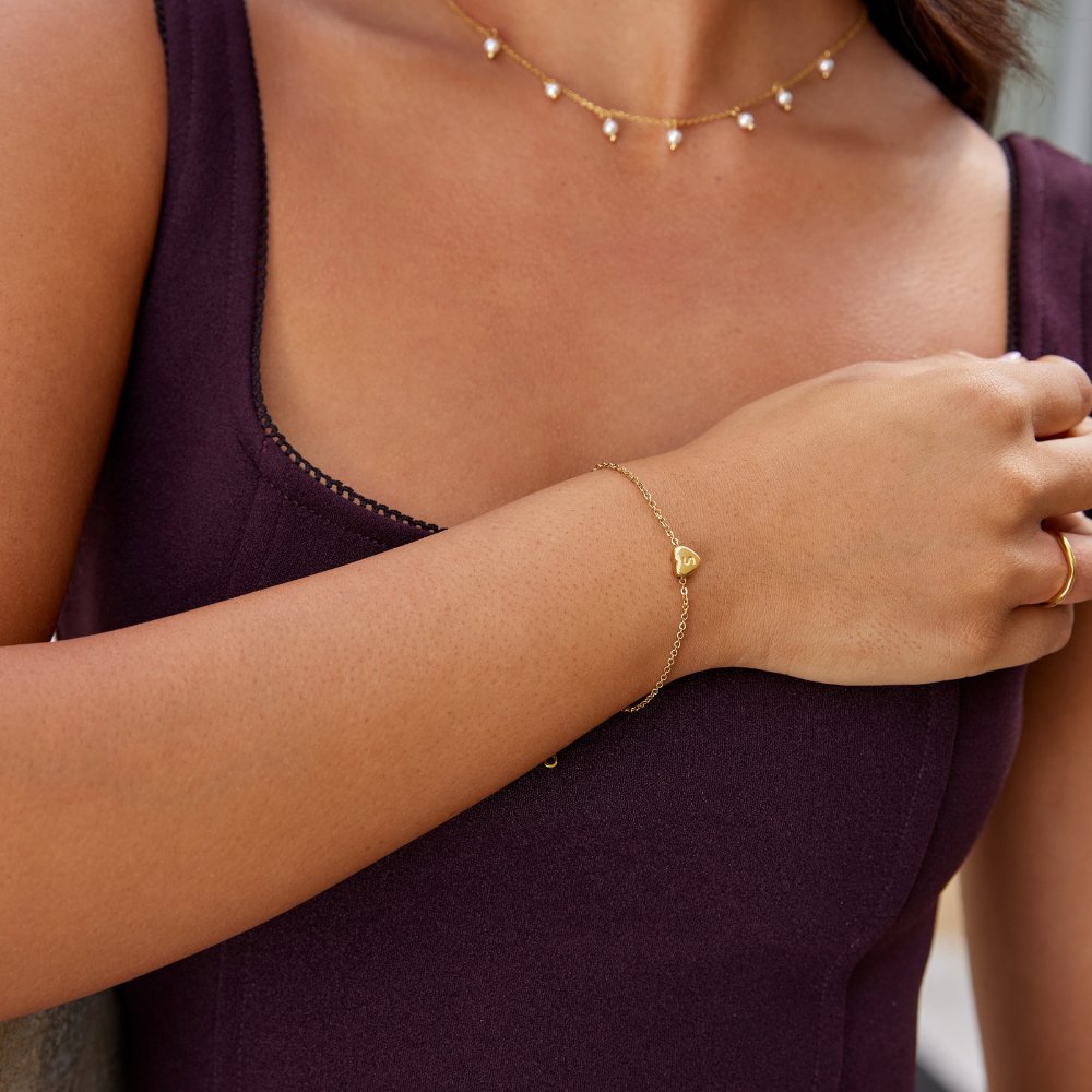 Letter Heart Bracelet - Beautiful Earth Boutique
