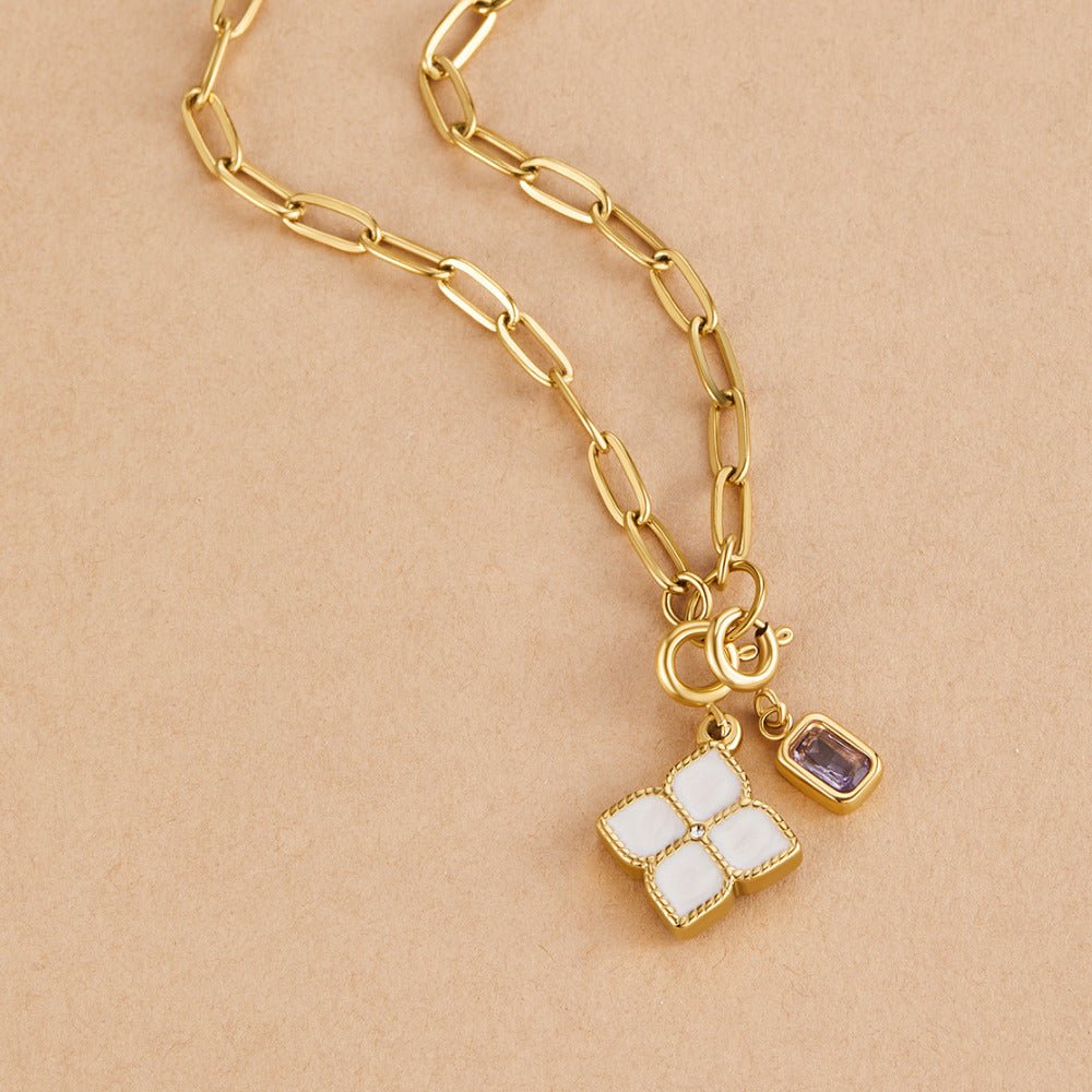 Lucky Crystal Clover Leaf Charm - Beautiful Earth Boutique