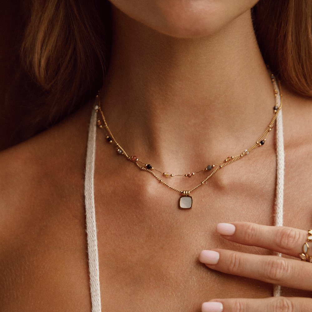 Lulu Beaded Stone Necklace - Beautiful Earth Boutique