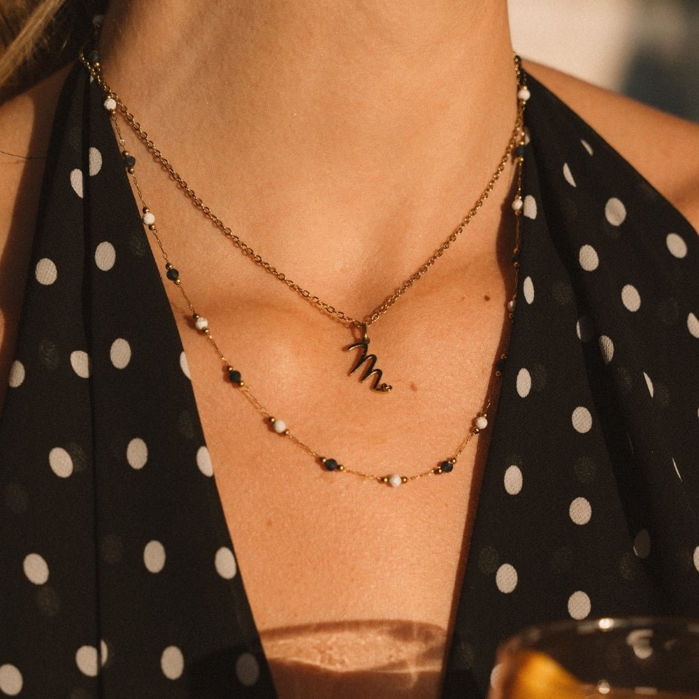 Lulu Midnight Beaded Stone Necklace - Beautiful Earth Boutique