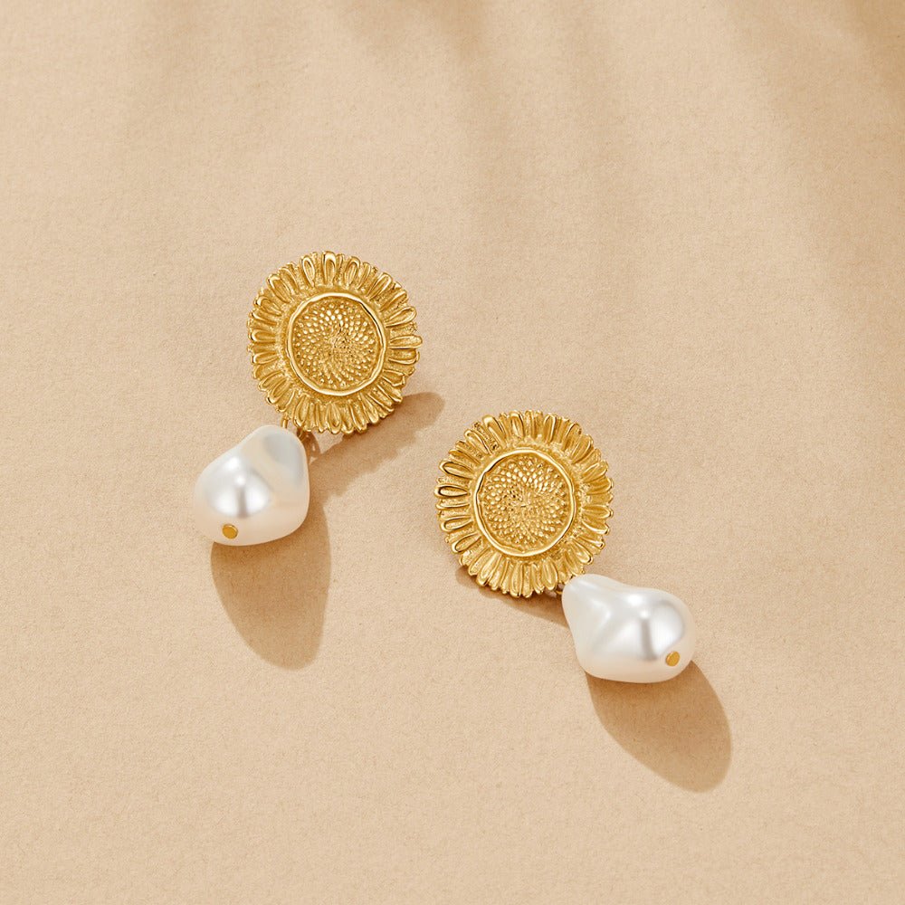 Pearl Blossom Drop Earrings - Beautiful Earth Boutique