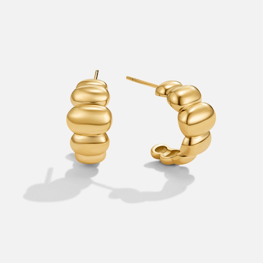 Rene Gold Puff Earrings - Beautiful Earth Boutique