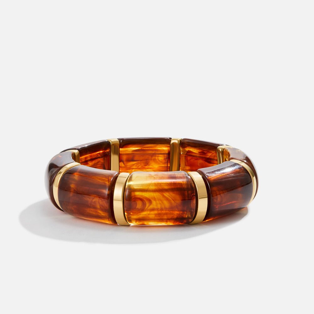 Sabina Golden Brown Marbled Bracelet - Beautiful Earth Boutique