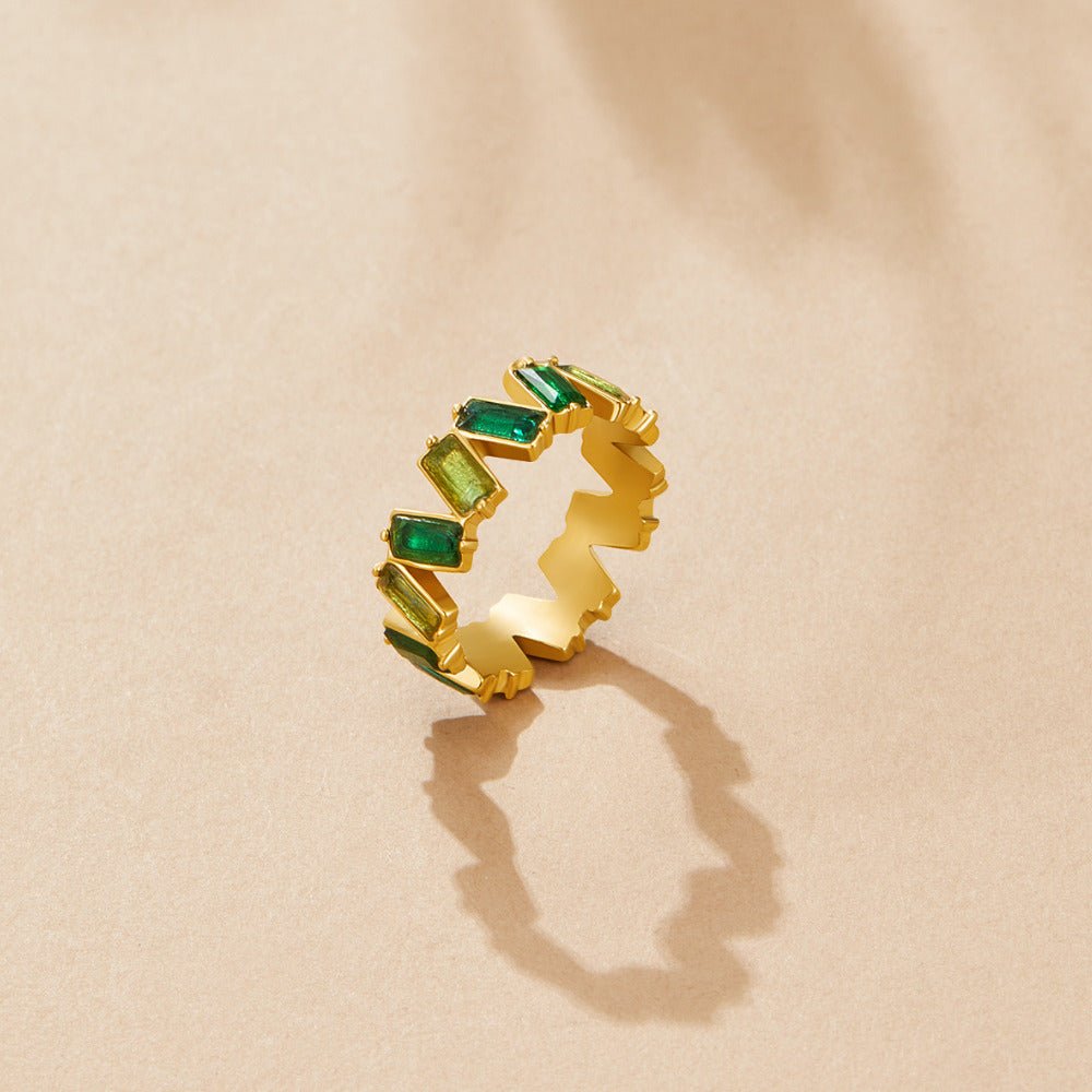 'Sapphire Dream' Crystal Baguette Ring - Beautiful Earth Boutique