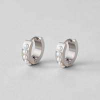 Silver Eula Pearl Hoop Earrings - Beautiful Earth Boutique