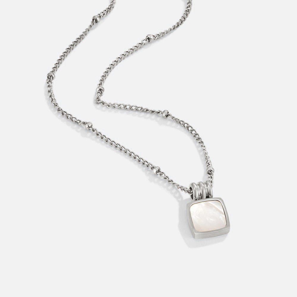 Silver Lucia White Shell Pendant Necklace - Beautiful Earth Boutique