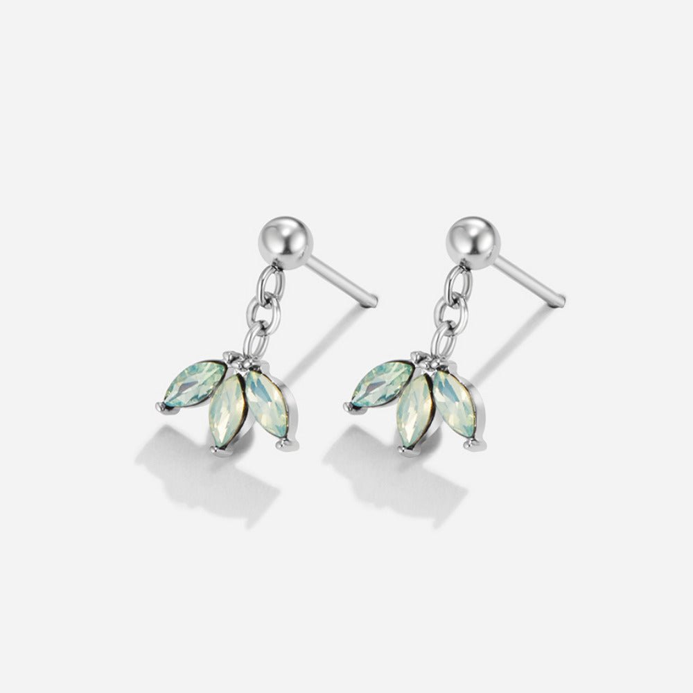 Silver Marquise Petal Drop Earrings - Beautiful Earth Boutique
