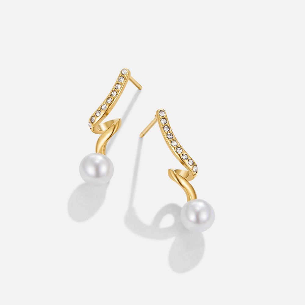 Tamara Pearl Wave Earrings - Beautiful Earth Boutique