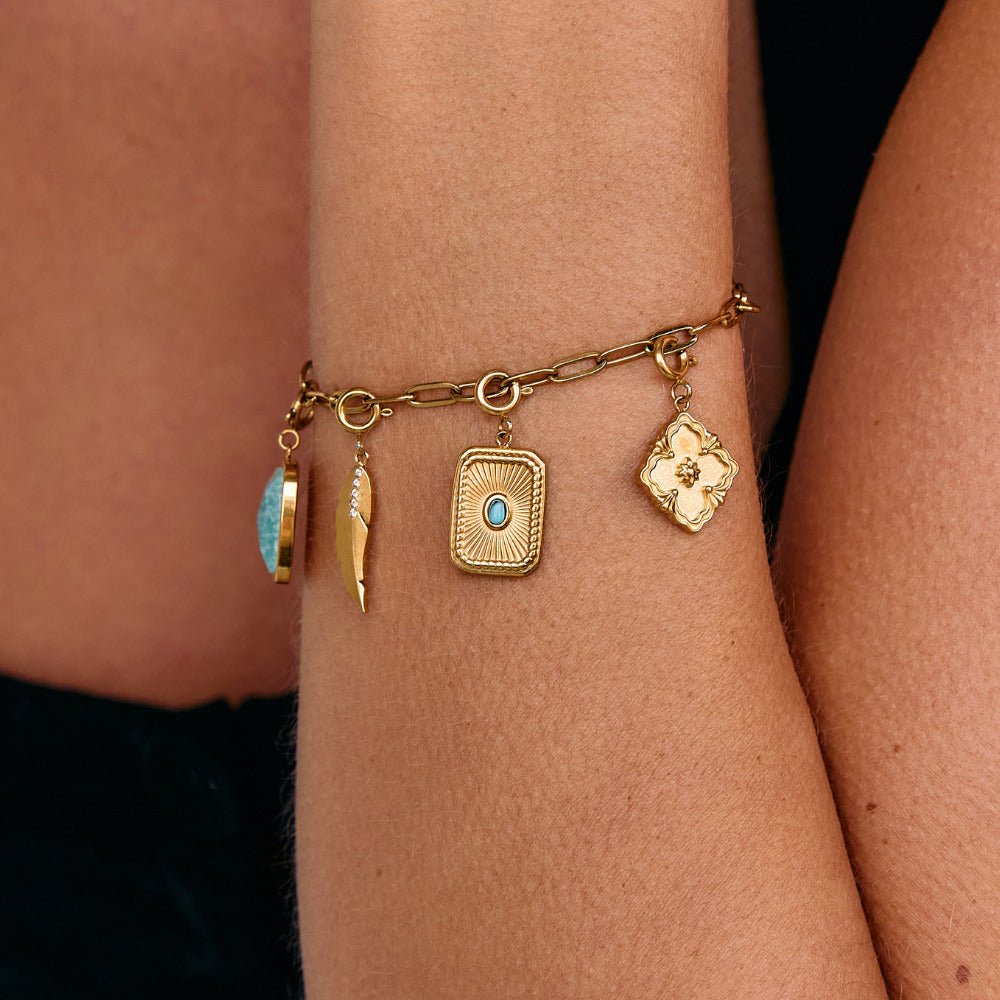 Turquoise Sunburst Charm - Beautiful Earth Boutique