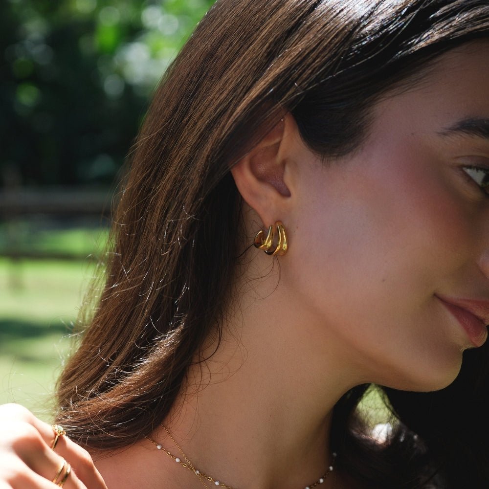 Twisted Ivana Hoop Earrings - Beautiful Earth Boutique