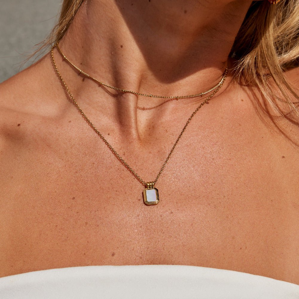 Valerie Layered White Pendant Necklace - Beautiful Earth Boutique