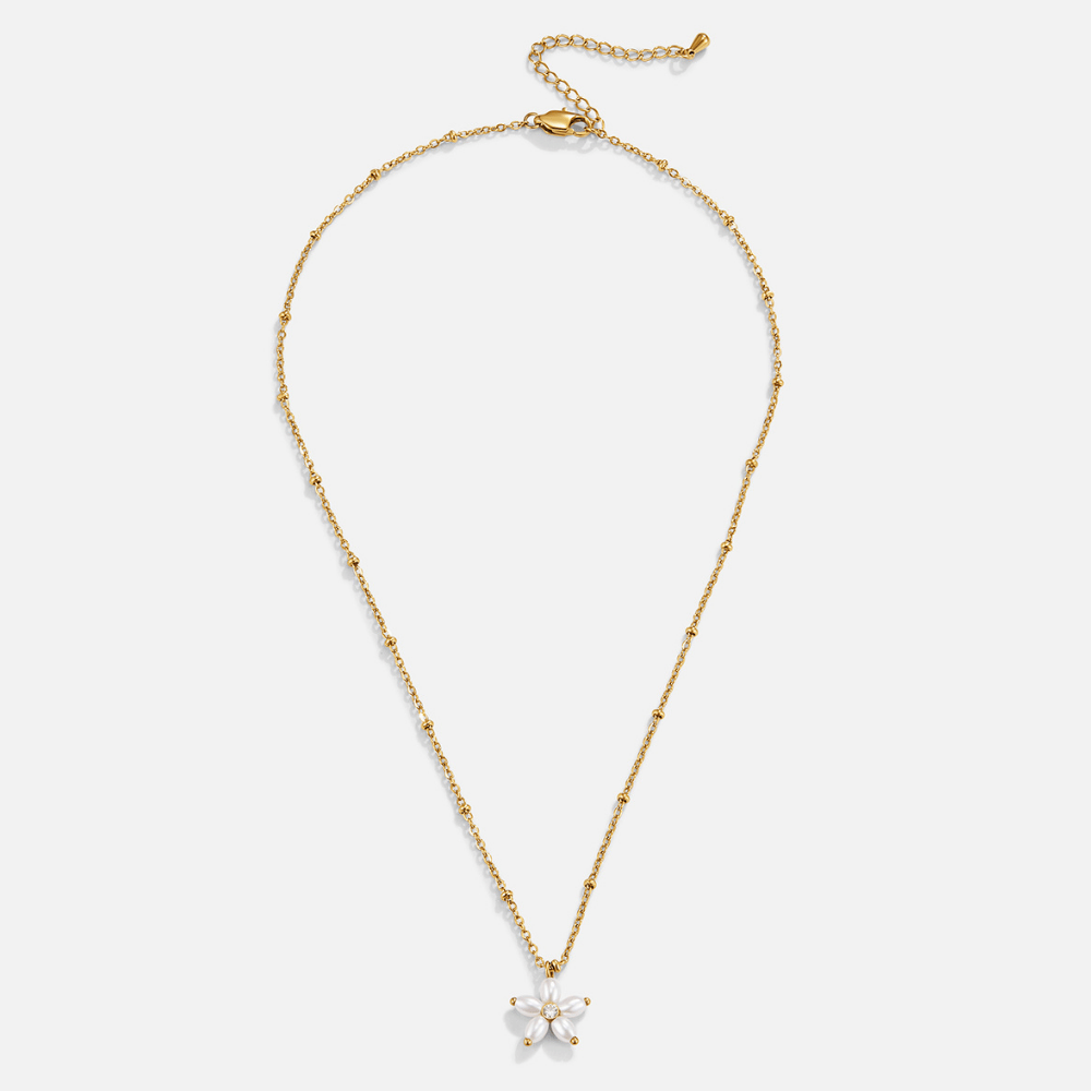 White Flower Pearl Pendant Necklace - Beautiful Earth Boutique